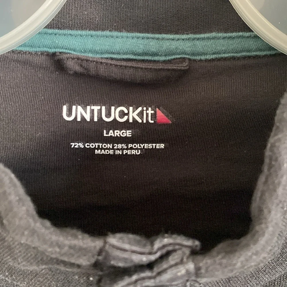 UNTUCKit Parkson Black Snap Pullover Sweatshirt Size L